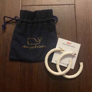 NEW Vineyard Vines Neutral Beaded Hoop Earrings